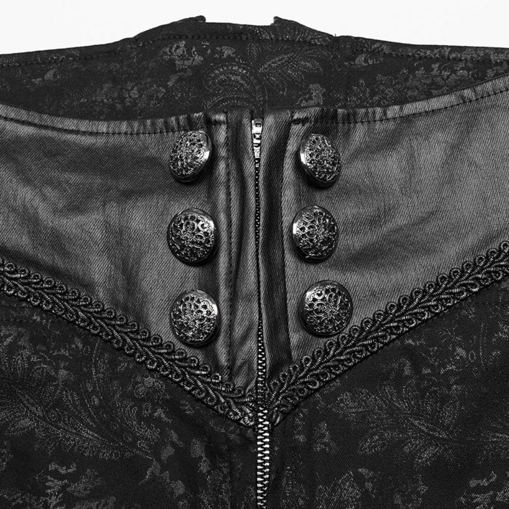 Gothic Stylish Black Lace Up Back Skinny Jeans