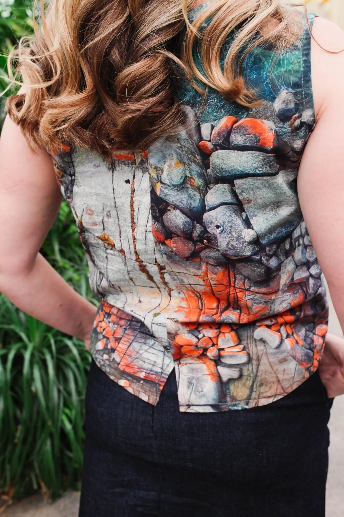 Organic Cotton Poplin Tank - Aerial Bay of Fires